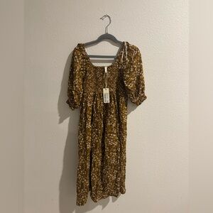 Rylee + Cru Floral Tan Dress